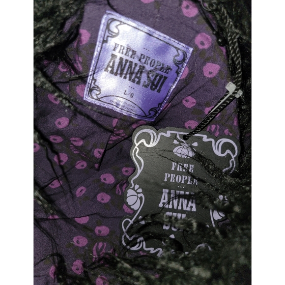 Free People Anna Sui Jacquard Faux Fur Jacket Size/L - Picture 8 of 9